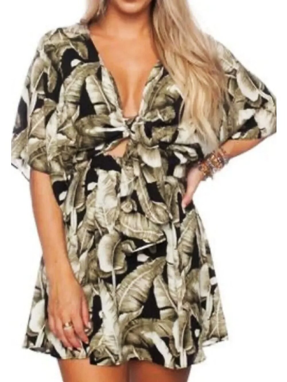 Buddy Love Connie Tropical Cutout Mini Dress ~ Large